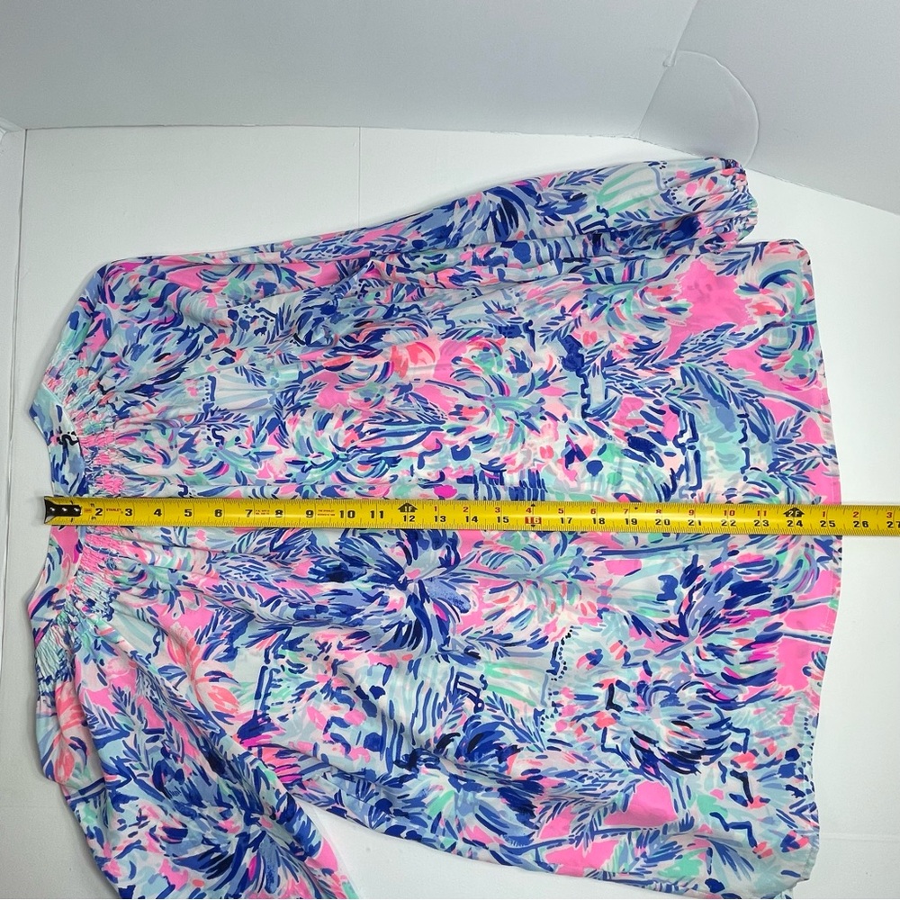 LILLY PULITZER Elsa Blouse Cabana Cocktail 100% Silk Size Small SEE MEASUREMENTS - Picture 7 of 7